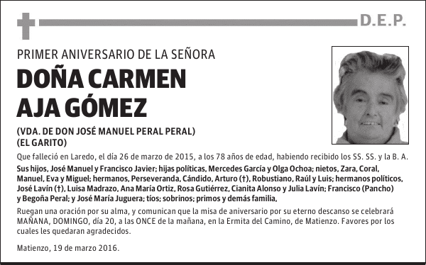 DOÑA CARMEN AJA GÓMEZ