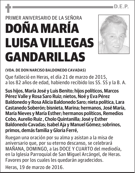 Maria Luisa Villegas Gandrillas