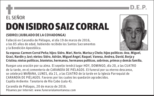 Don Isidro Saiz Corral