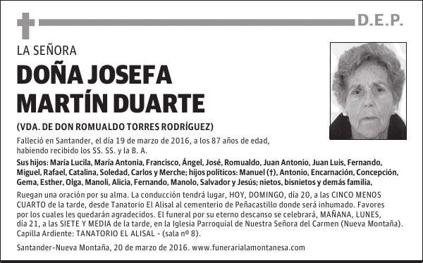 Doña Josefa Martín Duarte