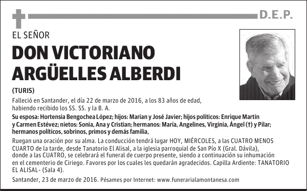 Don Victoriano Argüelles Alberdi