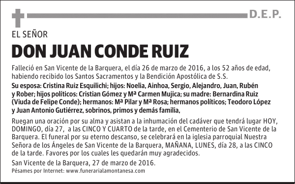 D. JUAN CONDE RUIZ