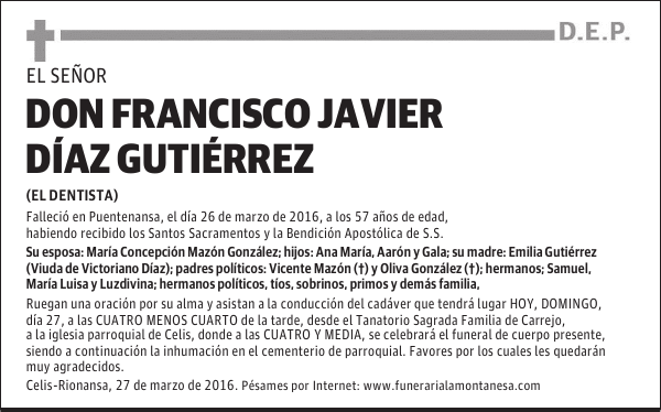 D. FRANCISCO JAVIER DÍAZ GUTIÉRREZ