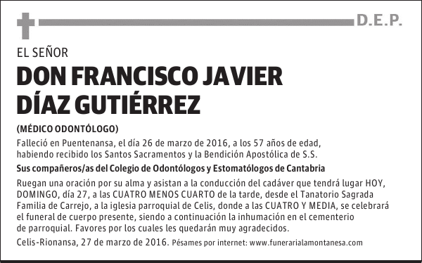 D. FRANCISCO JAVIER DÍAZ GUTIÉRREZ