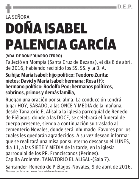 Doña Isabel Palencia García