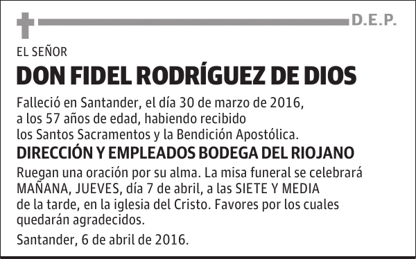 DON FIDEL RODRÍGUEZ DE DIOS