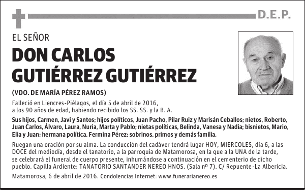 DON CARLOS GUTIERREZ GUTIERREZ