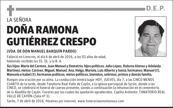 Doña Ramona Gutiérrez Crespo