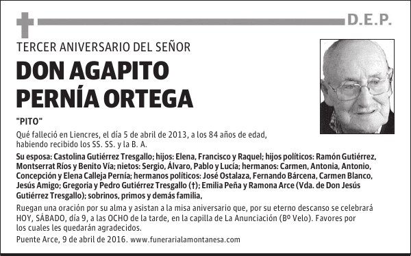 Don Agapito Pernía Ortega