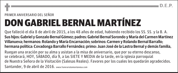 Don Gabriel Bernal Martínez