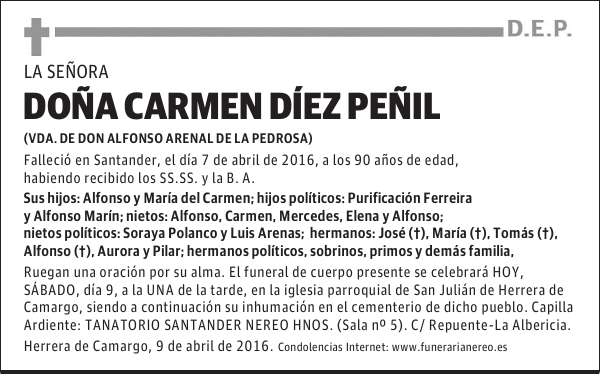 DOÑA CARMEN DIEZ PEÑIL