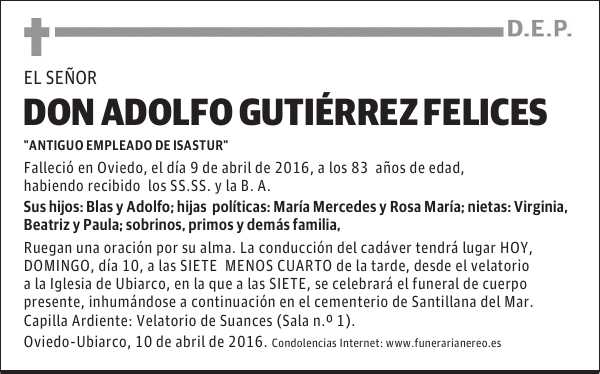 DON ADOLFO GUTIERREZ FELICES