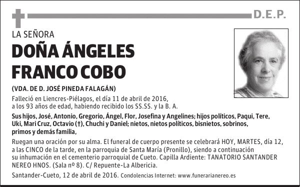 DOÑA ANGELES FRANCO COBO