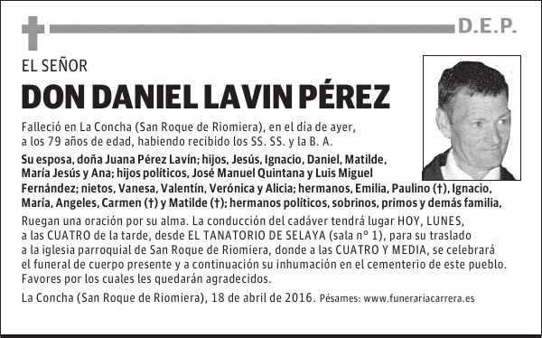 DON DANIEL LAVIN PÉREZ