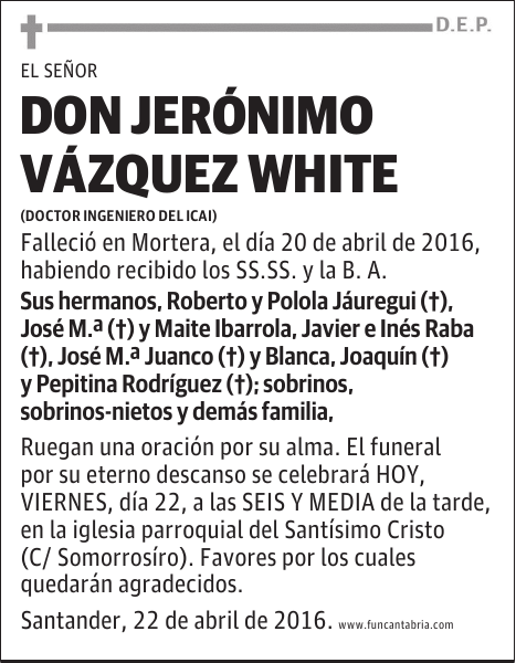 Don Jerónimo Vázquez White