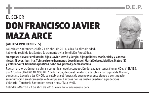 Don Francisco Javier Maza Arce