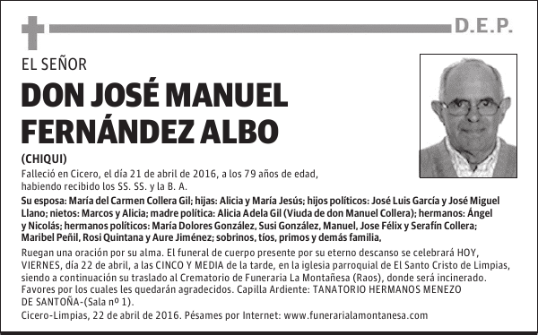 Don José Manuel Fernández Albo