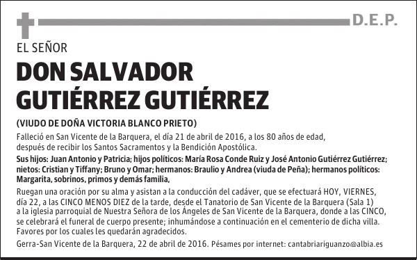 DON SALVADOR GUTIÉRREZ GUTIÉRREZ