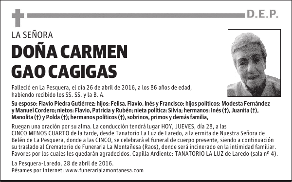 Doña Carmen Gao Cagigas