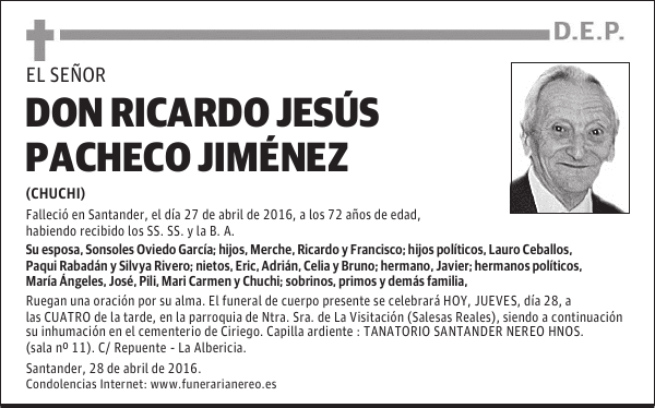 DON RICARDO JESÚS PACHECO JIMÉNEZ