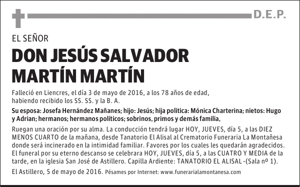 Don Jesús Salvador Martin Martin