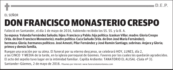 Don Francisco Monasterio Crespo