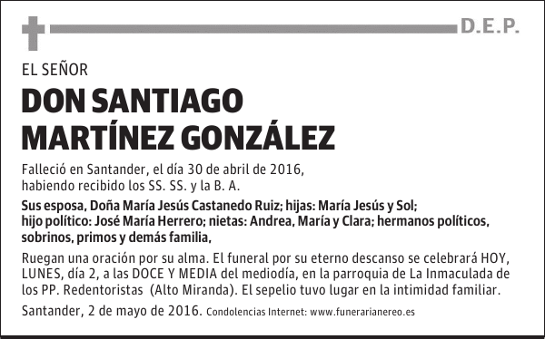 DON SANTIAGO MARTINEZ GONZALEZ