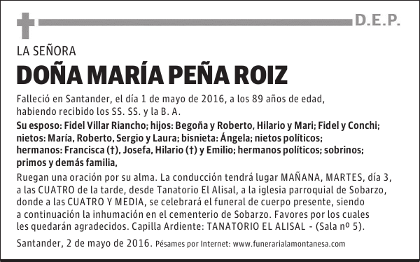 Doña María Peña Roiz