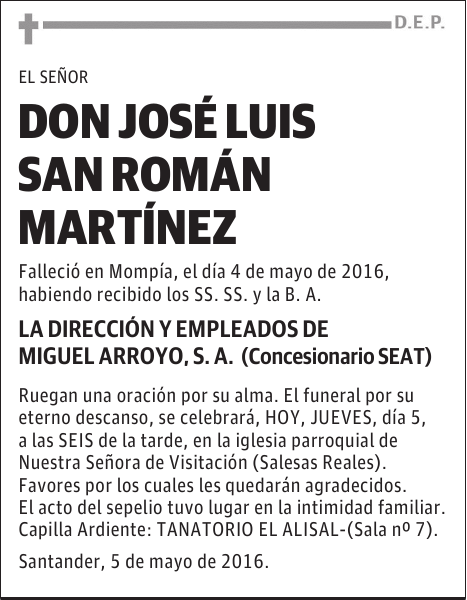 Don José Luis San Román Martínez
