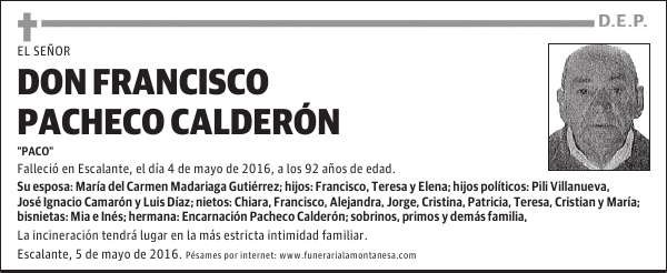 Don Francisco Pacheco Calderon