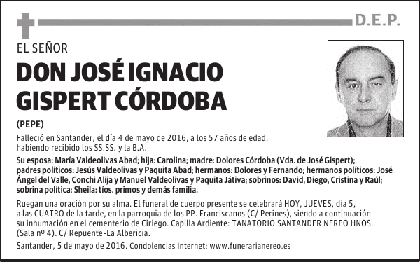 DON JOSE IGNACIO GISPERT CORDOBA