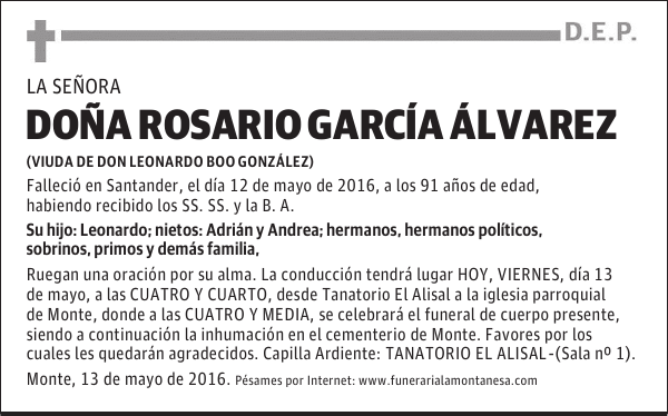Doña Rosario García Álvarez