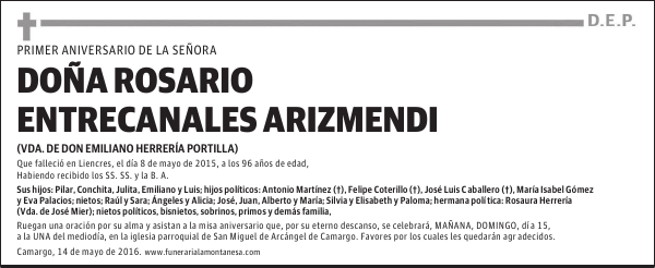 Doña Rosario Entrecanales Arizmendi
