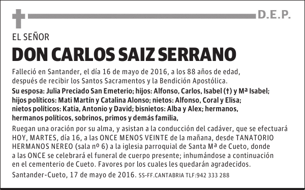 DON CARLOS SAIZ SERRANO