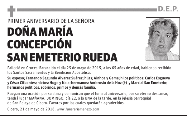 Doña María Concepción San Emeterio Rueda