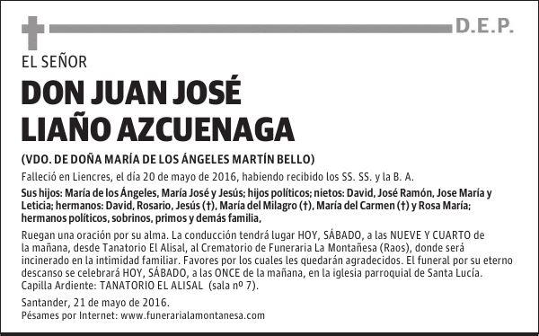 Don Juan José Liaño Azcuenaga