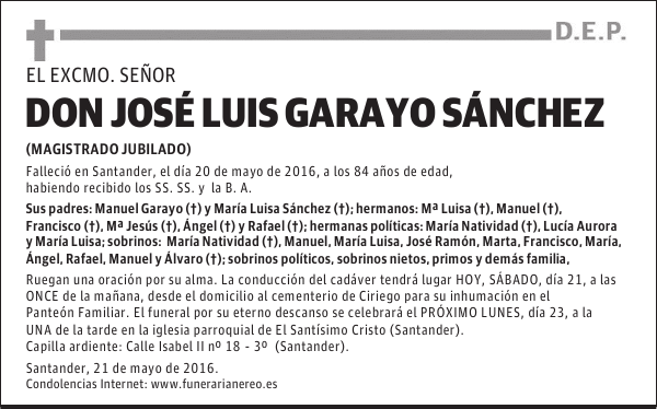 DON JOSÉ LUIS GARAYO SÁNCHEZ