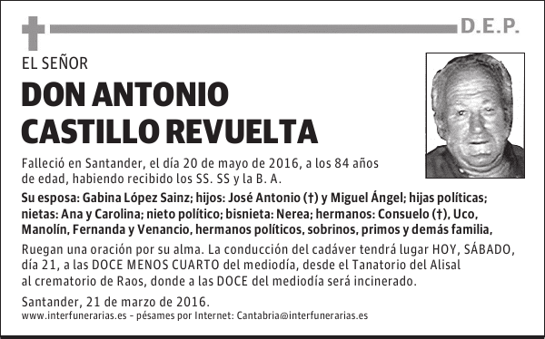 DON ANTONIO CASTILLO REVUELTA