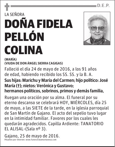 Doña Fidela Pellón Colina