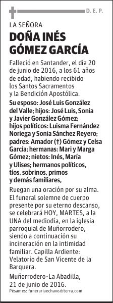 DOÑA INES GOMEZ GARCIA
