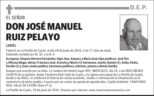 Don José Manuel Ruiz Pelayo