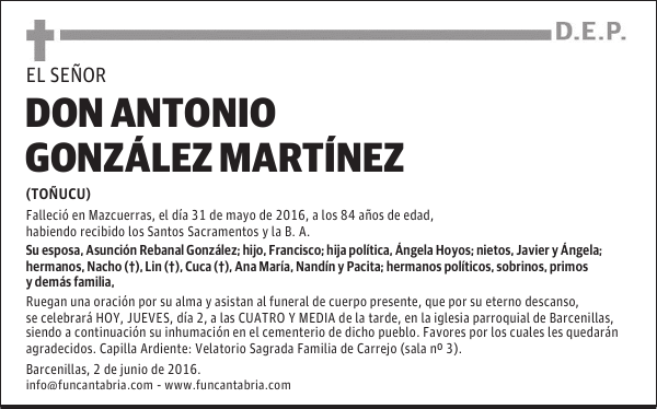 DON ANTONIO GONZÁLEZ MARTÍNEZ