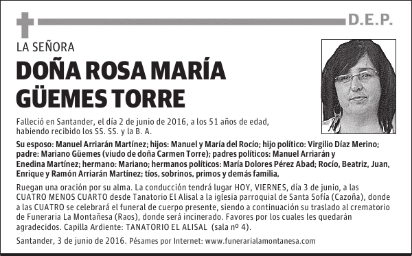 Doña Rosa María Güemes Torre