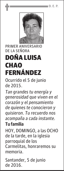 DOÑA LUISA CHAO FERNÁNDEZ