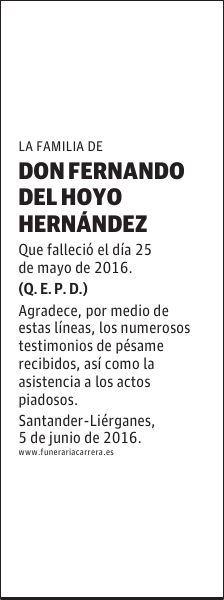 DON FERNANDO DEL HOYO HERNÁNDEZ