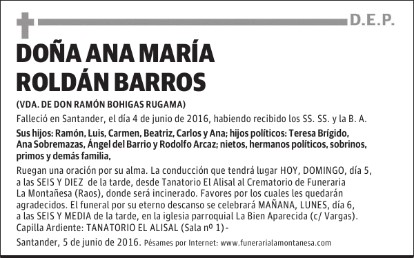 Doña Ana María Roldán Barros