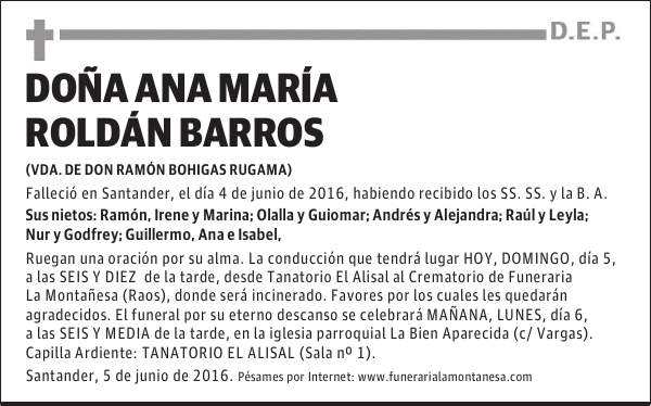 Doña Ana María Roldán Barros