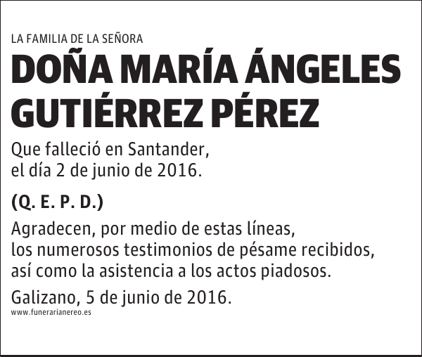 DOÑA MARIA ANGELES GUTIERREZ PEREZ