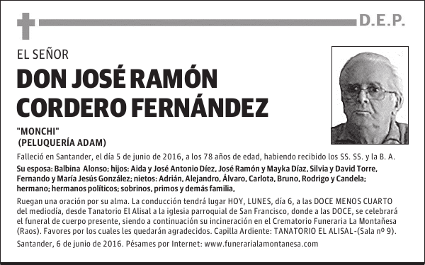 Don José Ramón Cordero Fernández