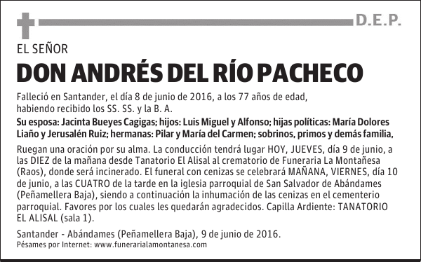 DON ANDRÉS DEL RÍO PACHECO